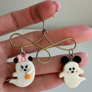 Handmade Disney Halloween Mickey & Minnie Mouse Ghost Cookies Mini Ornament
